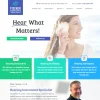 Fischer Hearing Center homepage hero banner featuring hearing loss solutions with call-to-action buttons and service cards.