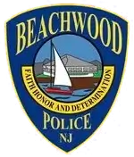 Beachwood New Jersey Police Department official emblem seal featuring sailboat and shield design.