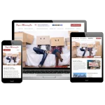 Frye's Moving Co responsive website design displayed across desktop, tablet, and mobile devices showcasing moving services.