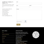 Law firm contact form with Name, Email, Subject, and Message fields, reCAPTCHA verification, and Submit button.