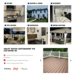 Pro Start Renovations services grid showcasing kitchen, roofing, basements, decking, bathrooms, and backyard renovation projects.